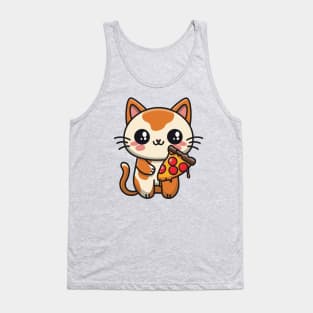 A Cute Kawaii Pizza Cat Tank Top